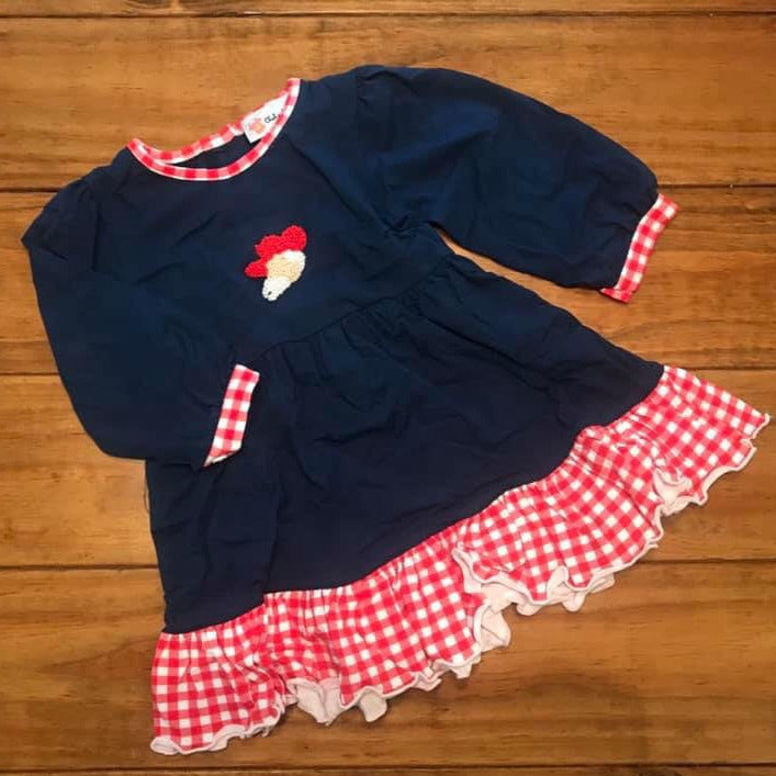 Navy Knit French Knot Rebel Dress