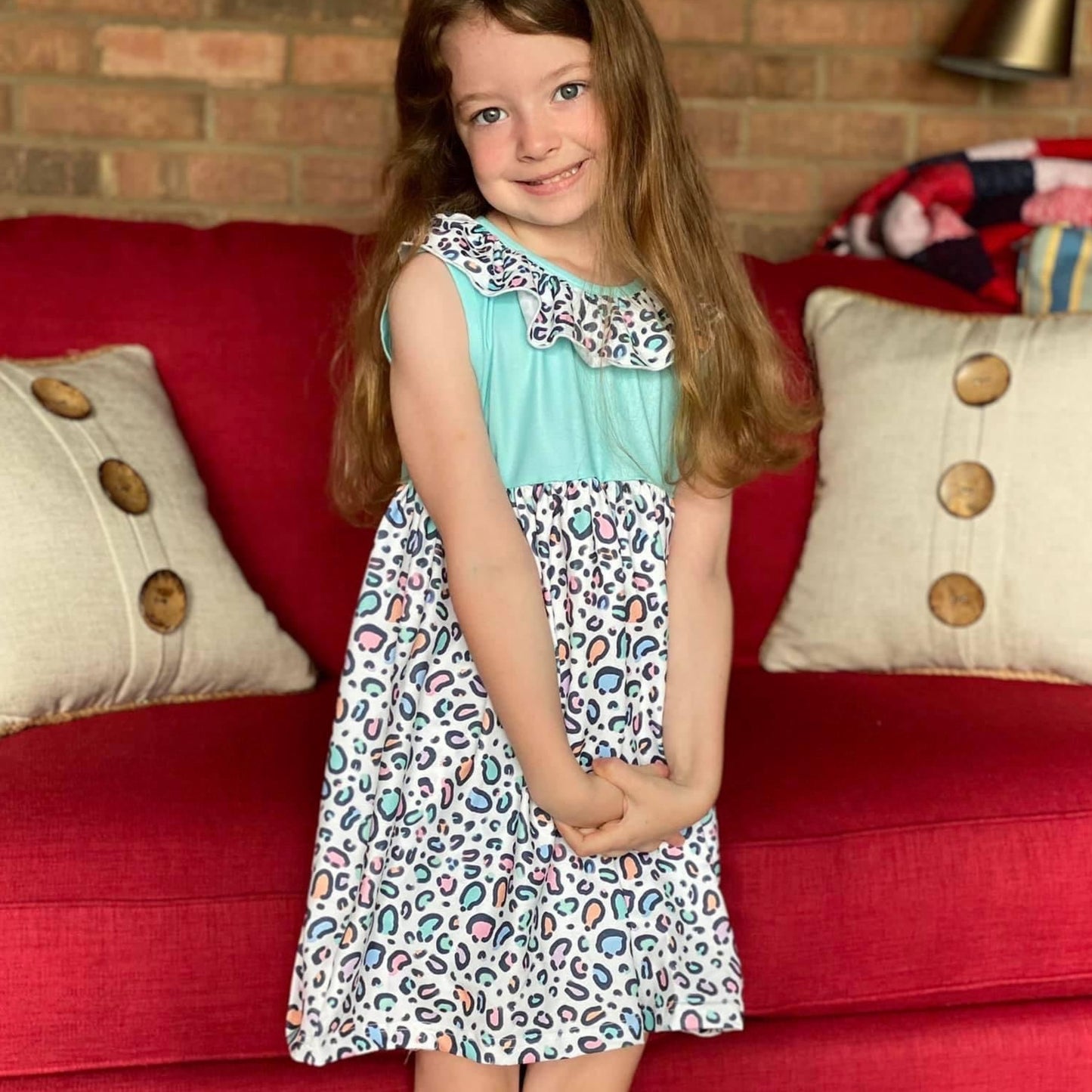 Leopard/Mint Knit Dress