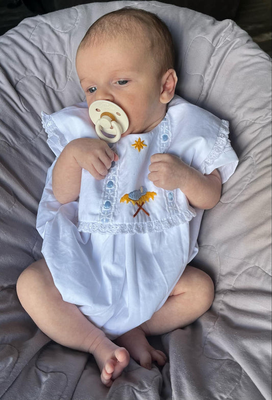 Heirloom Baby Jesus Blue Ribbon Boy Bubble