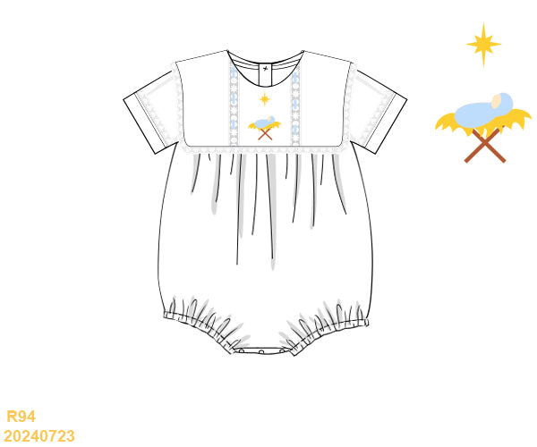 Heirloom Baby Jesus Blue Ribbon Boy Bubble