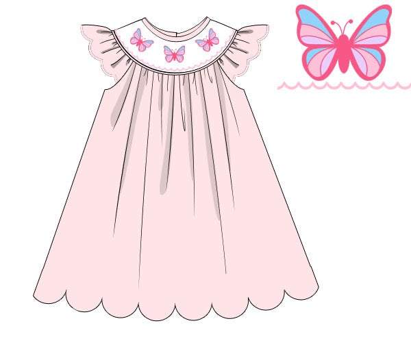Butterfly Smocked Dress