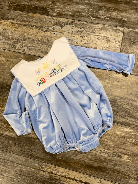 Blue Velvet Manger Scene Boy Bubble