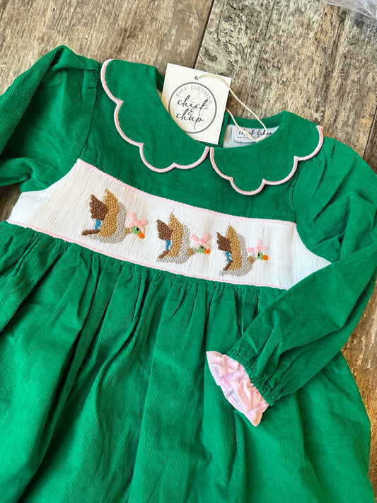Corduroy Green Duck Dress