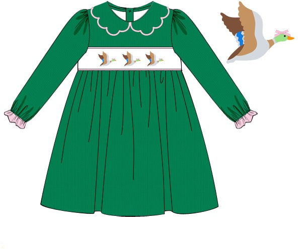 Corduroy Green Duck Dress