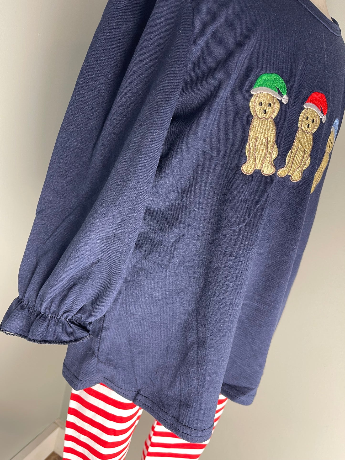 Navy Puppy Girl Pant Set