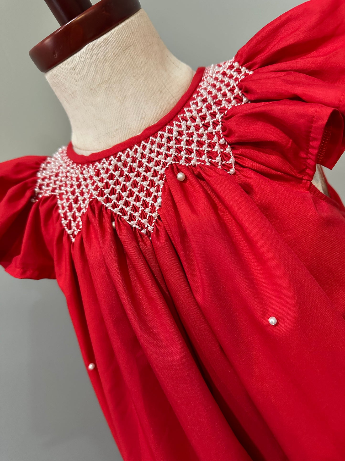 Red Prettier in Pearls Dress