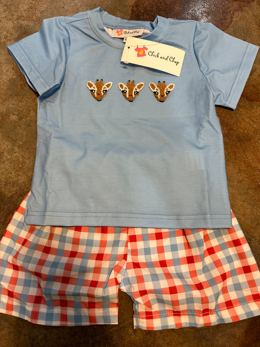 Giraffee Boy Short Set