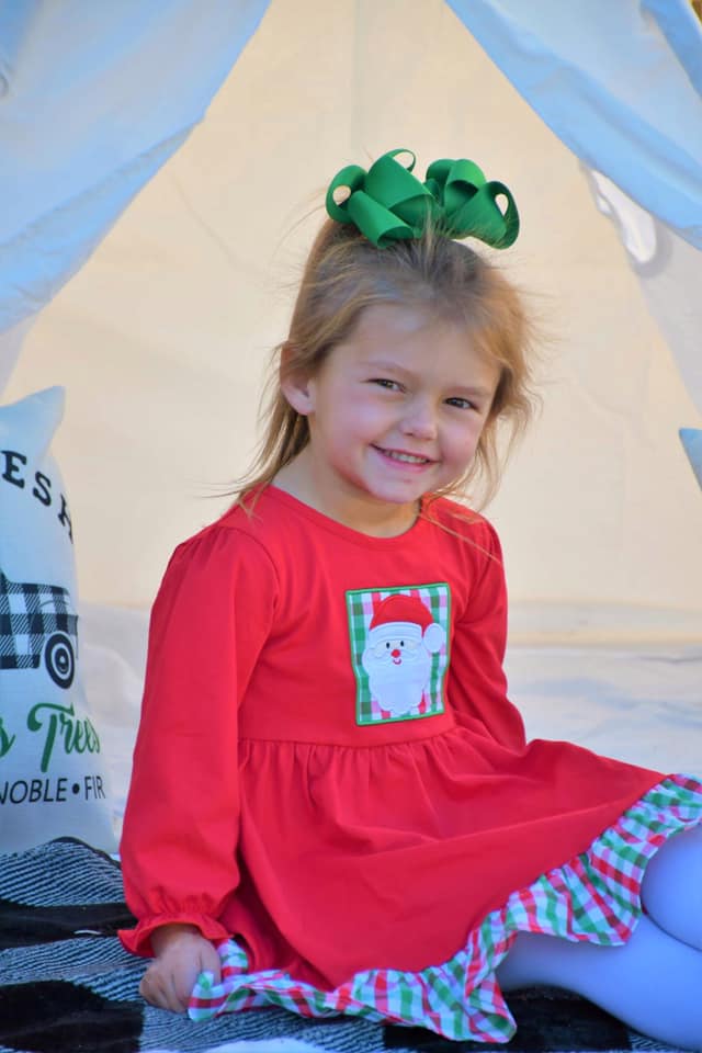 Red Knit/Red & Green Plaid Santa Dress