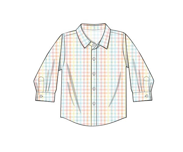 Easter Plaid Woven Boy Button Up