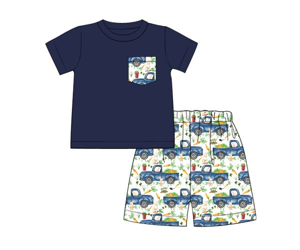 Easter Vintage Trucks Boy Shorts Set