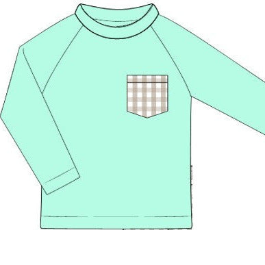 Mint/Tan Gingham Rashguard