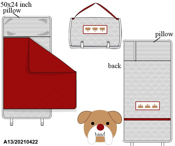 Bulldog Gray and White Stripe Napmat