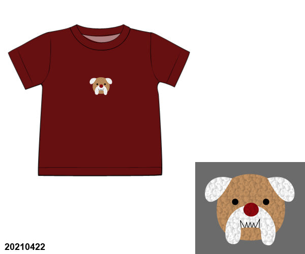 Bulldog French Knot Maroon Knit Unisex Shirt