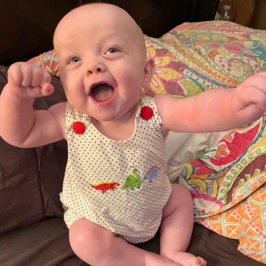 Dinosaurs Navy Polka Dot Knit Bubble