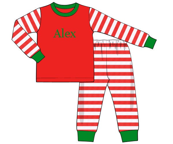 Red/White Stripe Unisex Pajamas