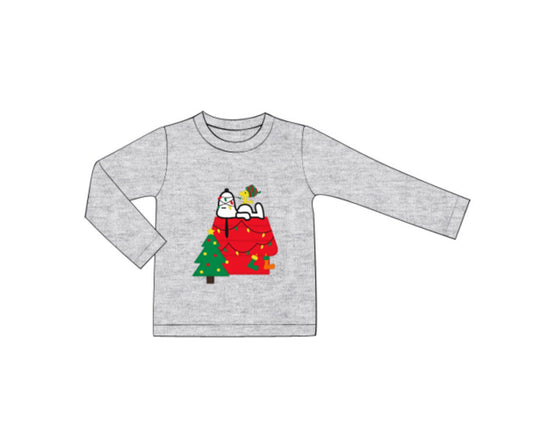 Gray Knit Snoopy Christmas Shirt