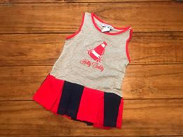 Gray and Red/Navy Knit Cheer Dress