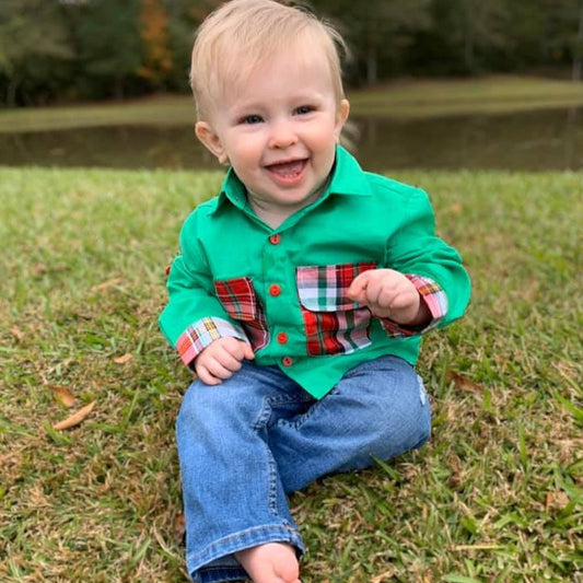 Green Santa Fishing Shirt