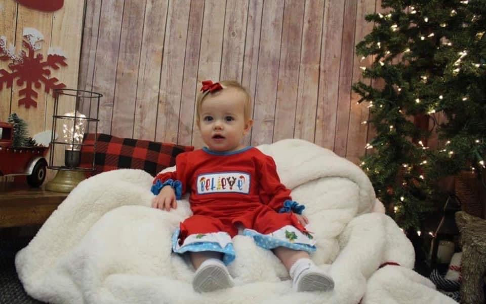 Red Knit Believe Girl Romper