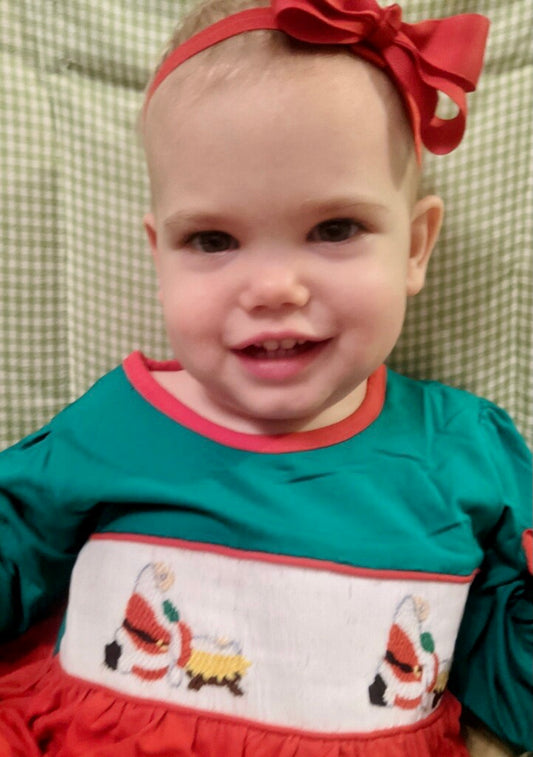 Red/Green Knit Santa and Baby Jesus Dress