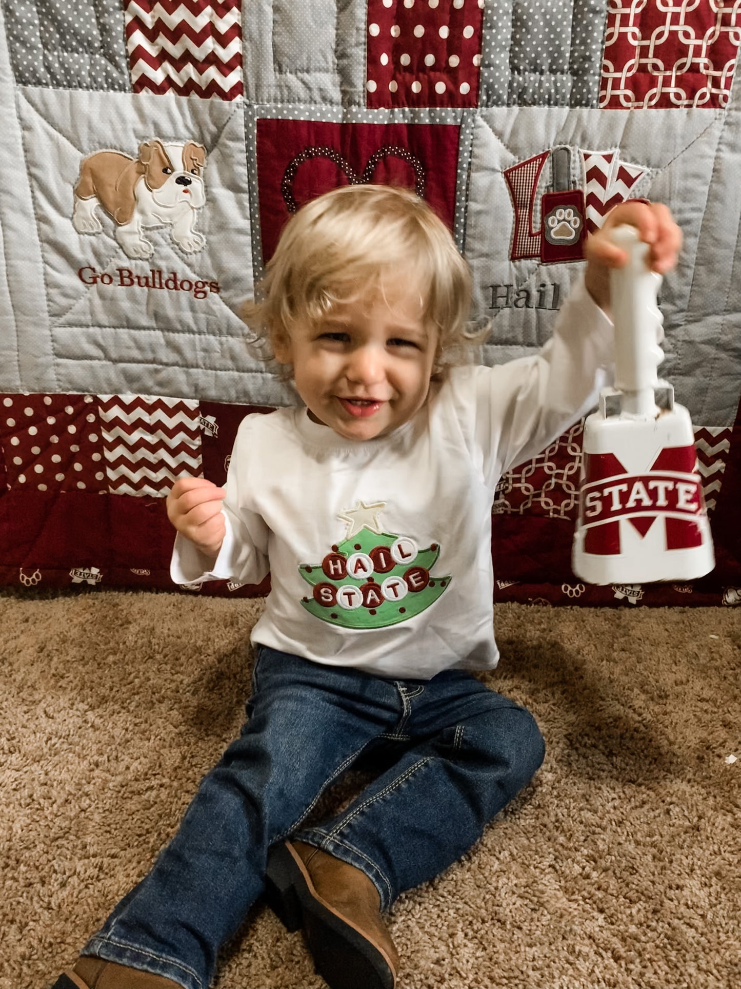 White Knit Christmas Hail State Unisex Shirt