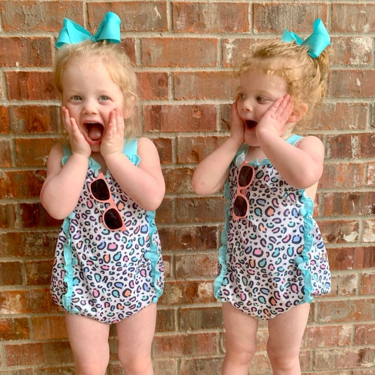 Leopard/Mint Knit Girl Bubble