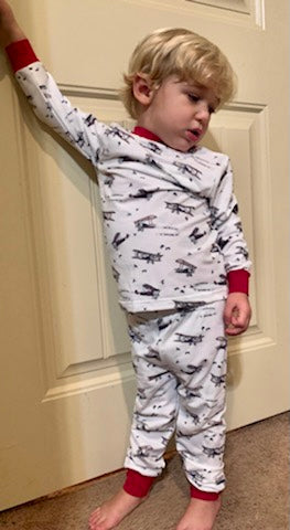Knit Unisex PJs with Airplanes